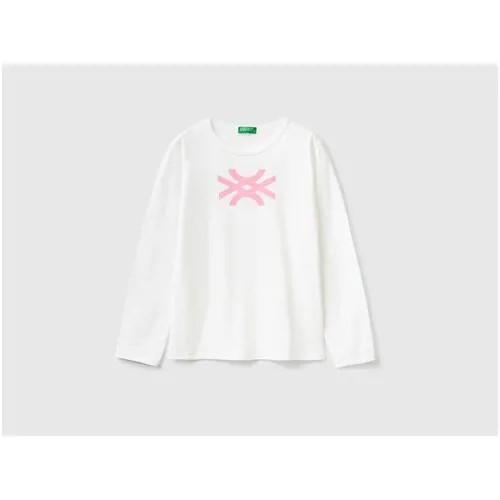 Лонгслив UNITED COLORS OF BENETTON, хлопок, размер 150 (XL), розовый