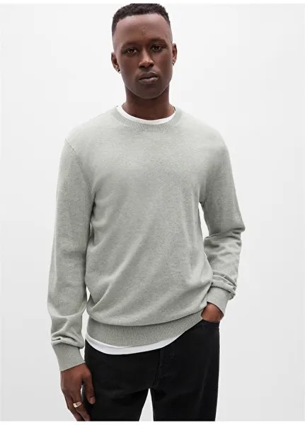 Серый мужской свитер с круглым вырезом Gap