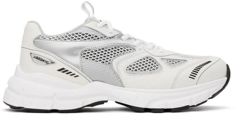 Бело-серебряные кроссовки для марафонца Axel Arigato