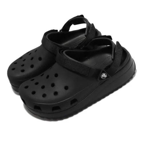 Crocs Classic Hiker Clog Черно-белые мужские унисекс сандалии без шнуровки Обувь 206772-060