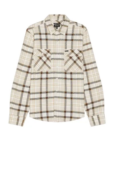 Рубашка Brixton Bowery Heavy Weight Flannel, цвет Beige, Off White & Desert Palm