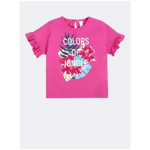 Хлопковая футболка с оборками на рукавах Bossa Nova 262Л21-161-А Розовый 80