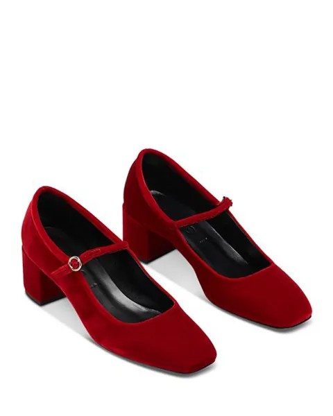 Женские красные туфли на блочном каблуке Aline Aeyde, цвет Red