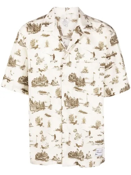 Woolrich рубашка с графичным принтом, нейтральный цвет