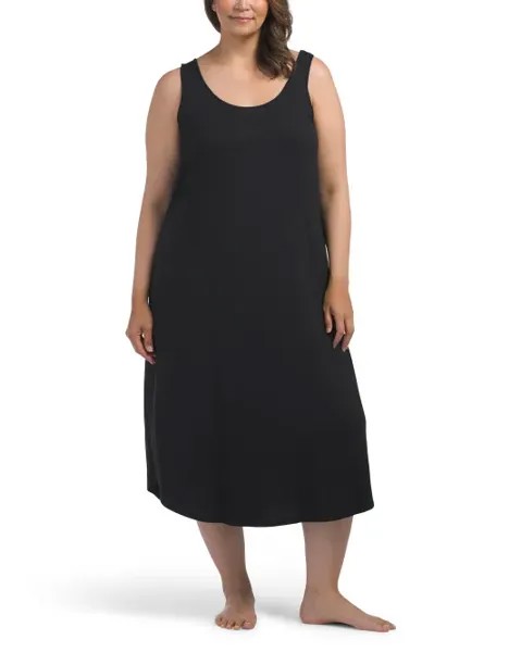 Плюс модальное платье на бретелях Natori, черный