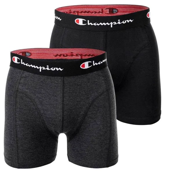 Боксеры Champion Boxershort 2 шт, цвет Schwarz/Grau meliert