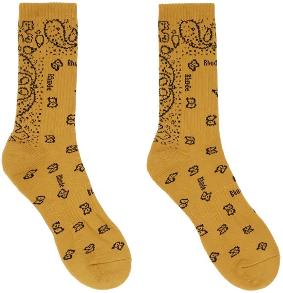 Желтые носки-банданы Rhude