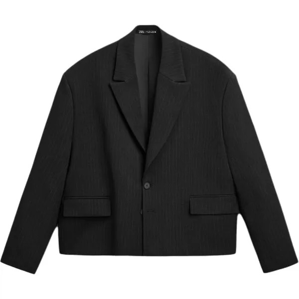 Деловой костюм мужской черный Zara, черный