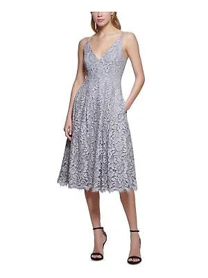ELIZA J Женское платье миди с серебряной подкладкой и регулируемыми бретельками + расклешенное платье 2
