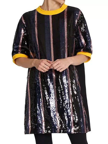 Полосатая туника с пайетками Plan C, цвет multicolor stripes