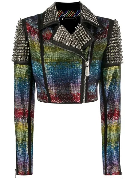 Philipp Plein байкерская куртка с заклепками, черный