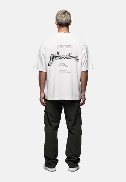 Футболка с принтом OVERSIZED VISION PRINT TEE Good For Nothing, цвет off white