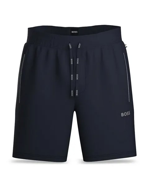 Mix & Match Хлопковые стрейч-шорты с логотипом и кулиской BOSS