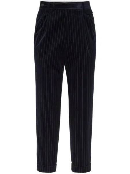 Brunello Cucinelli зауженные брюки в полоску, синий