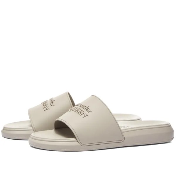 Сандалии Alexander Mcqueen Logo Pool Slide, цвет Stone 221