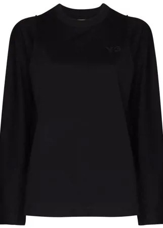 Y-3 футболка с круглым вырезом и длинными рукавами