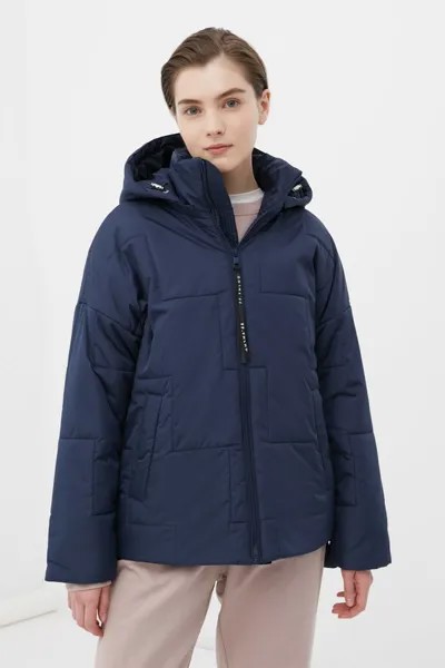 Стеганая зимняя куртка с капюшоном и на синтепоне Finn Flare, синий
