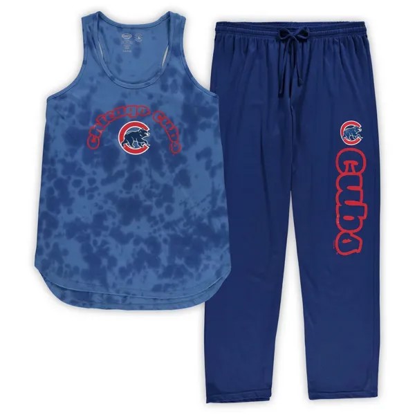 Женский комплект для сна из джерси большого размера Concepts Sport Royal Chicago Cubs, майка и брюки для сна