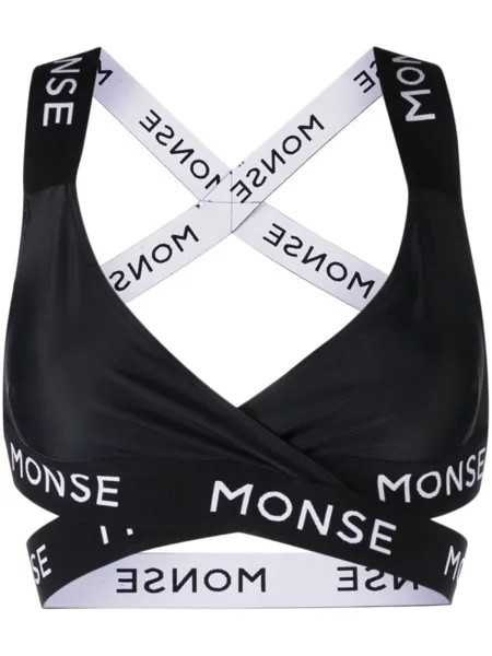 Спортивный бюстгальтер с логотипом Monse, черный