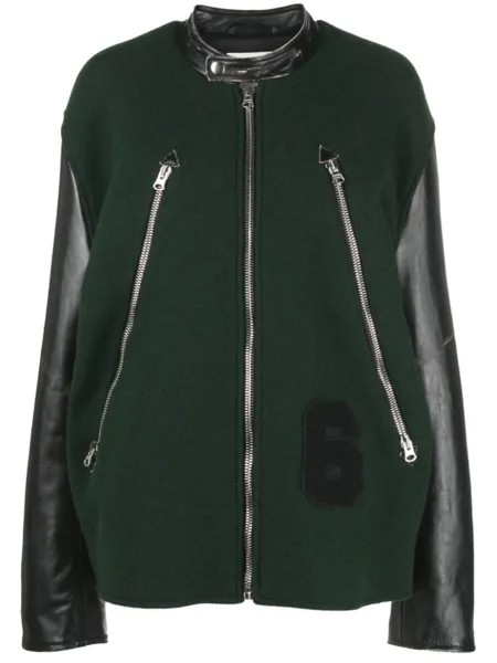 MM6 Maison Margiela бомбер на молнии, зеленый