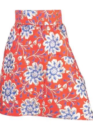 Maison Rabih Kayrouz жаккардовая юбка мини с цветочным узором