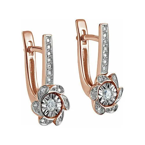 Серьги KABAROVSKY, красное золото, 585 проба