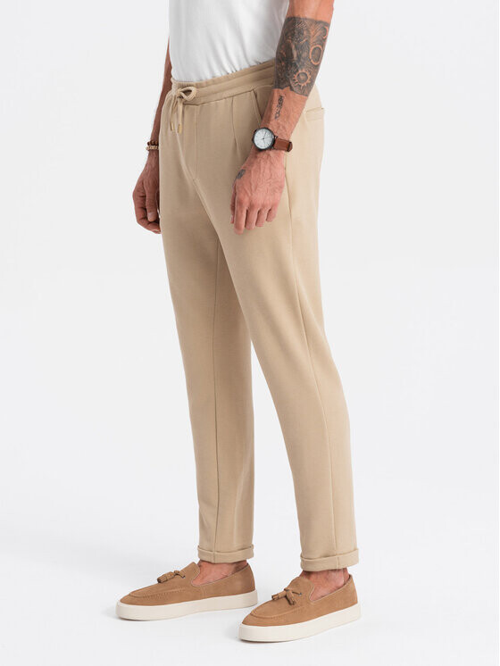 Трикотажные брюки regular fit Ombre, бежевый