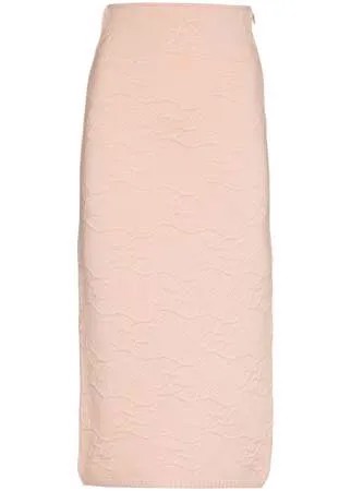 Fendi стеганая юбка-карандаш с завышенной талией