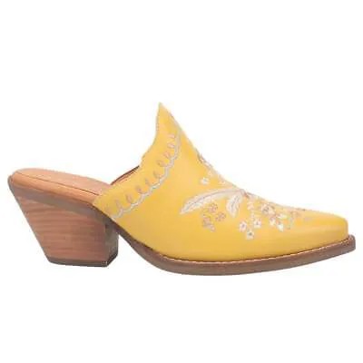 Ботильоны-мюли Dingo Wildflower с цветочным принтом Женские желтые повседневные ботинки DI964-700
