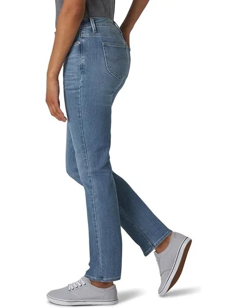 Джинсы Lee Secretly Shapes Regular Fit Straight Leg Jeans Mid-Rise, цвет Anchor