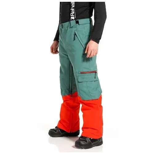 Горнолыжные брюки Rehall Poker-R, мембрана, регулировка объема талии, утепленные, водонепроницаемые, размер S, голубой, оранжевый