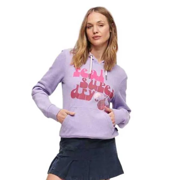 Худи Superdry 70´s Retro Font Graphic, фиолетовый