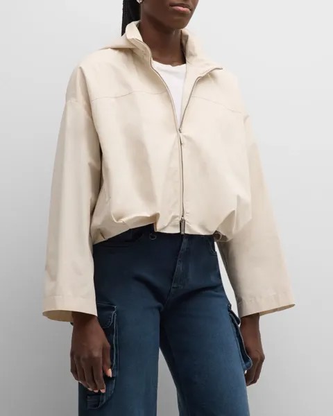 Укороченная ветровка из технического хлопка Emporio Armani, цвет Beige