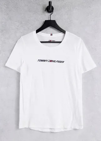 Белая футболка с логотипом Tommy Hilfiger Sport-Белый