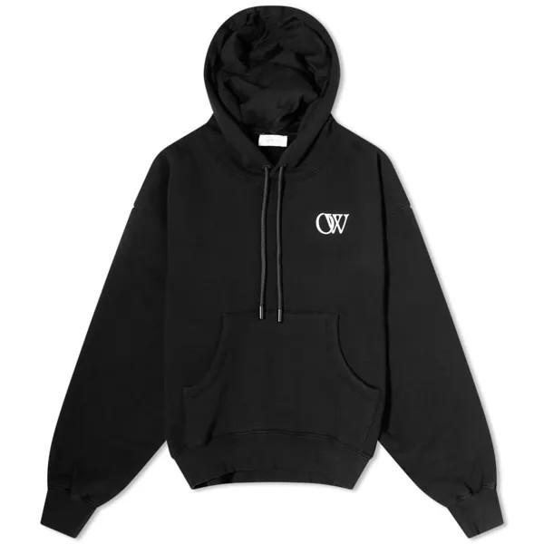 Off-White Объемное худи с логотипом Flock Flock Ow, черный