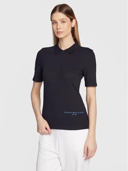 Рубашка-поло узкого кроя Tommy Hilfiger, синий