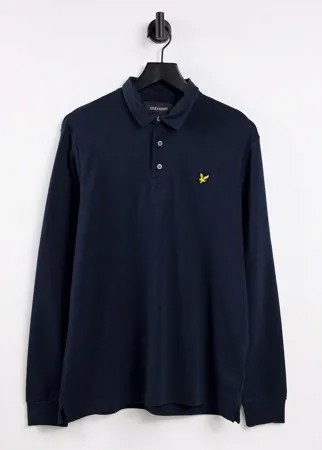 Темно-синий лонгслив-поло с начесом Lyle & Scott-Белый