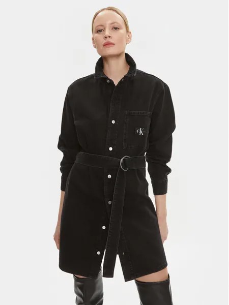 Джинсовое платье стандартного кроя Calvin Klein, черный