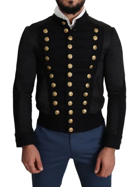 Куртка DOLCE - GABBANA, черная, с отделкой на пуговицах, в стиле милитари IT44/US34/XS $6700