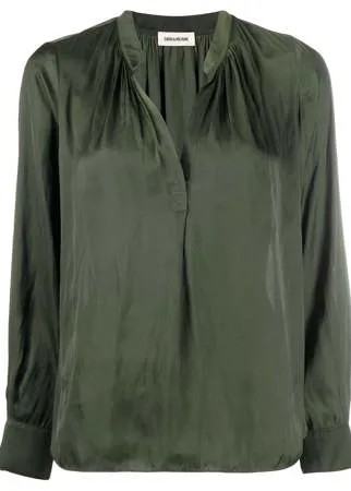 Zadig&Voltaire атласная блузка с разрезом на воротнике