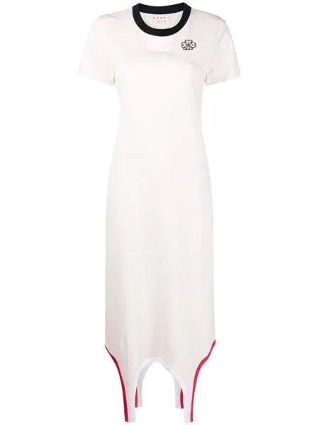 Marni платье-футболка с контрастной отделкой