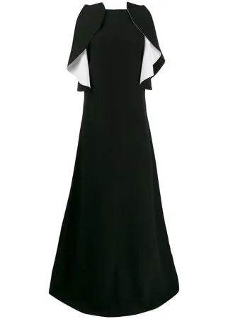 Givenchy вечернее платье с контрастными оборками