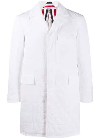 Thom Browne стеганое пальто Chesterfield с полосками RWB