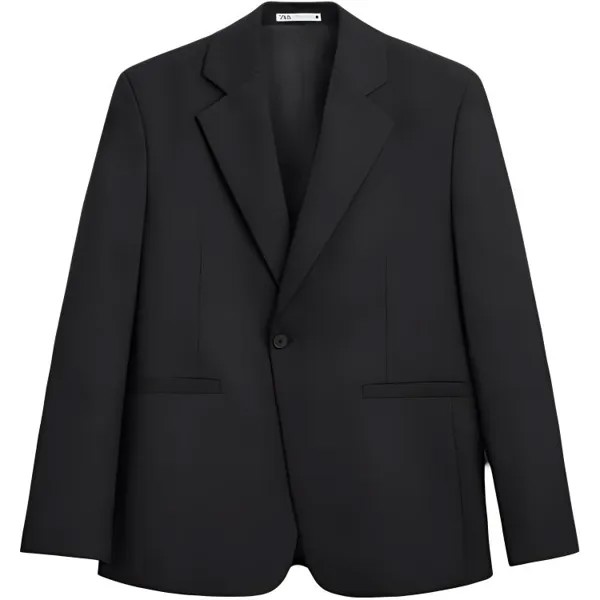 Деловой костюм мужской черный Zara, черный