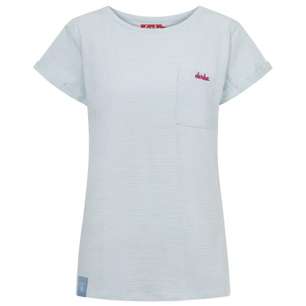 Футболка Derbe Women's S/S Multistriped, цвет Skyride/Off White