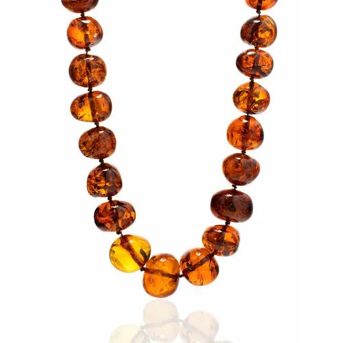 Бусы AmberHandmade, янтарь, длина 58 см, коричневый