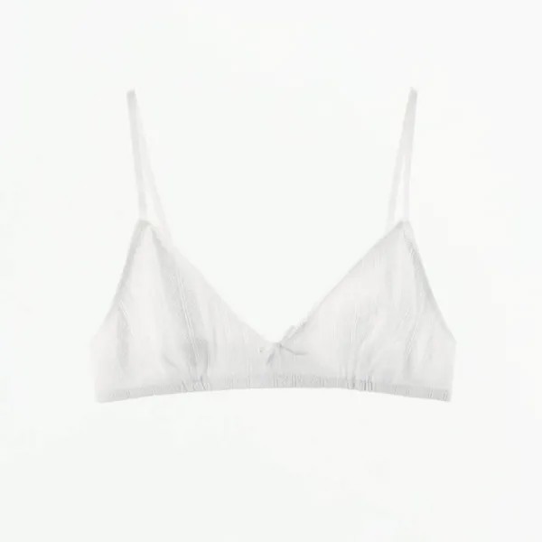 Бюстгальтер Zara Pointelle Lace Trim, белый