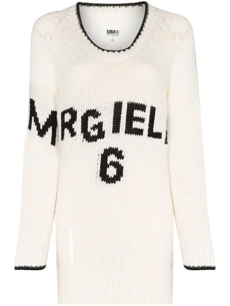 MM6 Maison Margiela logo-intarsia long jumper