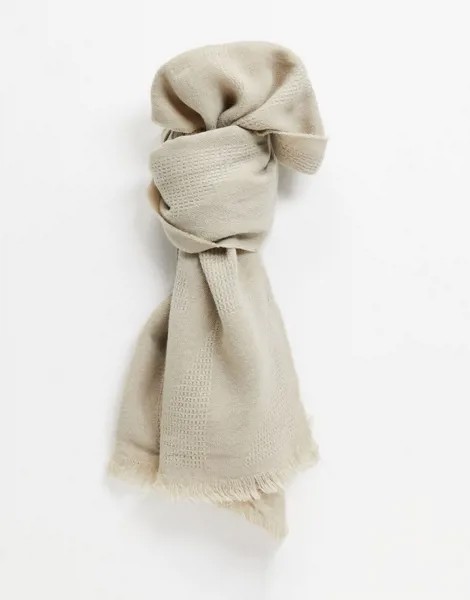 Кремовый легкий шарф ASOS DESIGN-Белый