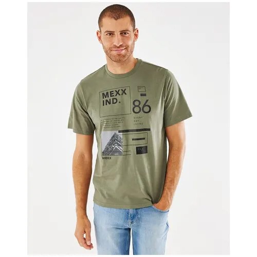Футболка мужская MEXX; цвет Army Green; р.XL